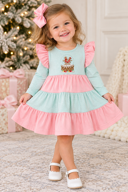 Squiggles Ginger Family Tiered Dress