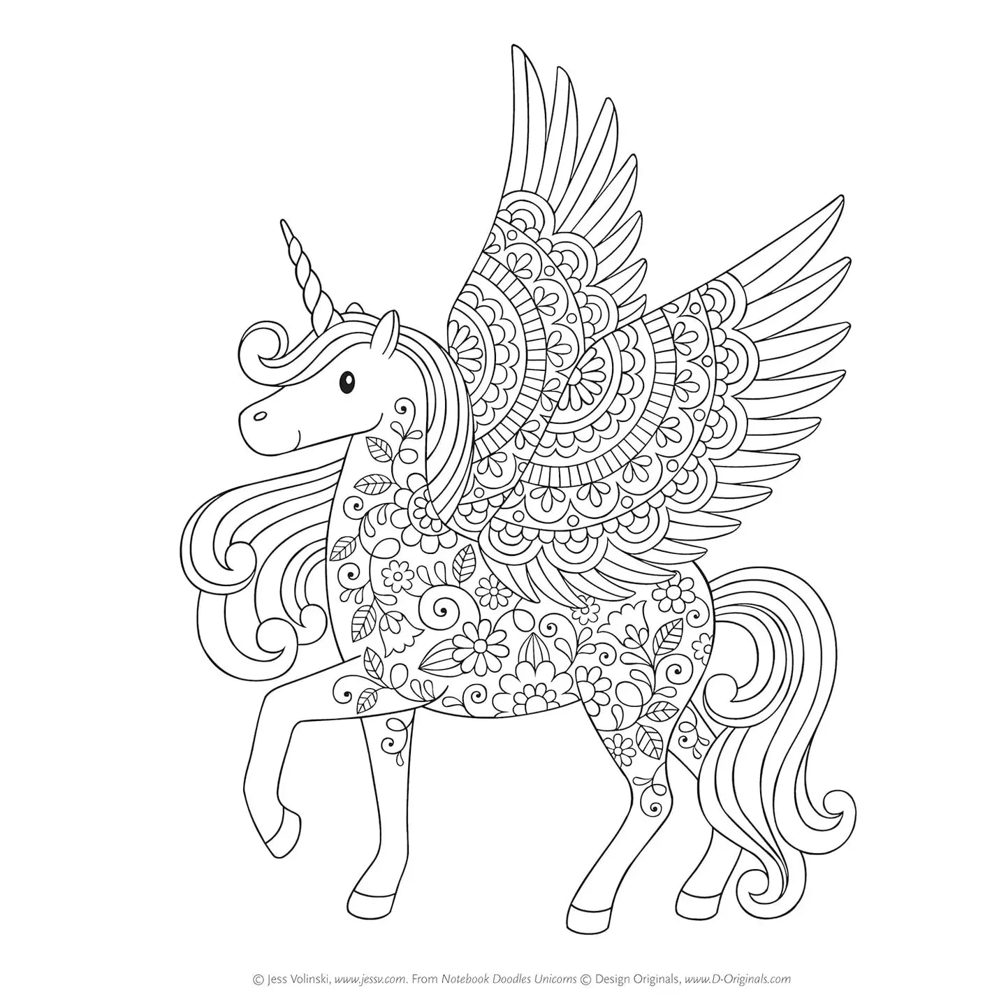 Notebook Doodles Unicorns Coloring & Activity Book