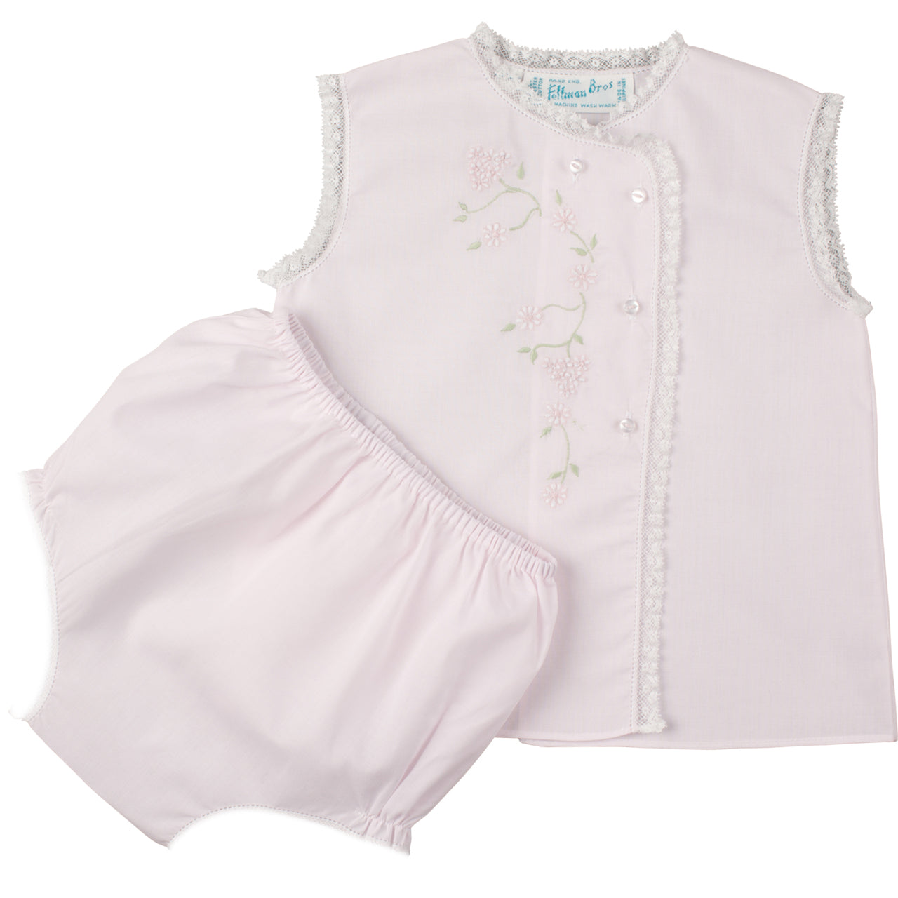 Feltman Brothers Girls Floral Lace Diaper Set - Pink