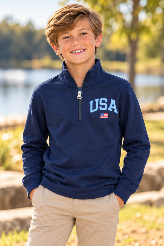 Pedal USA 1/4 Zip Pullover - Navy