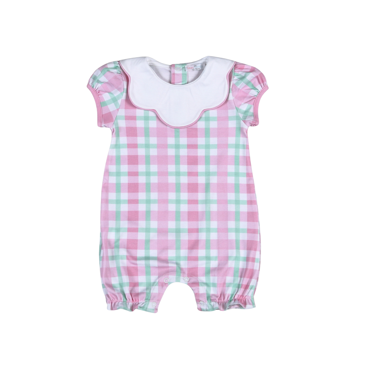 Baby Loren Pink Plaids Jane Bib Bubble