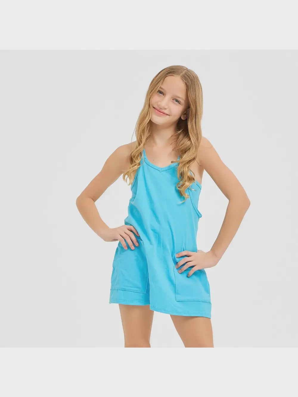 Good Girl Relaxed Tank Dress -Blue Aqua