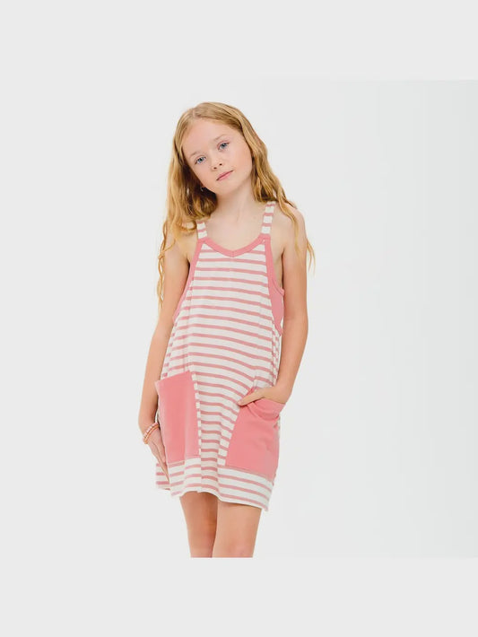 Good Girl Striped Mini Dress w/inner Romper