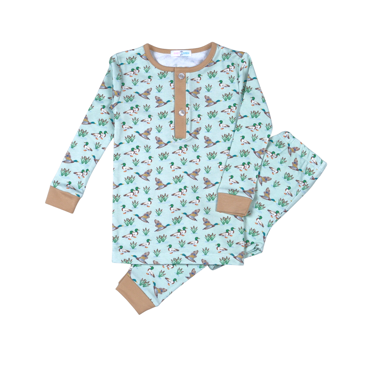 Baby Loren Mallard Ducks Pima Two Pc Loungewear