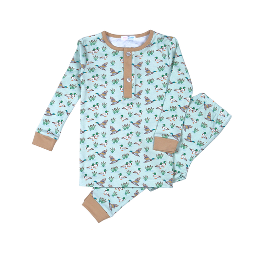 Baby Loren Mallard Ducks Pima Two Pc Loungewear