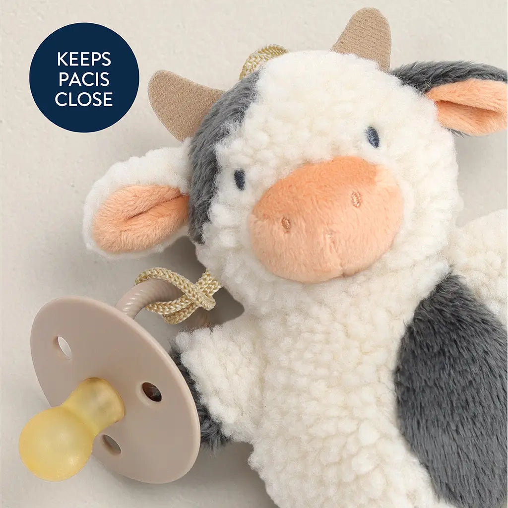 Bitzy Pal Natural Rubber Pacifer & Plush Cow