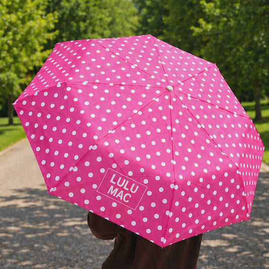 Lulu Mac Umbrella - Hot Pink White Dot