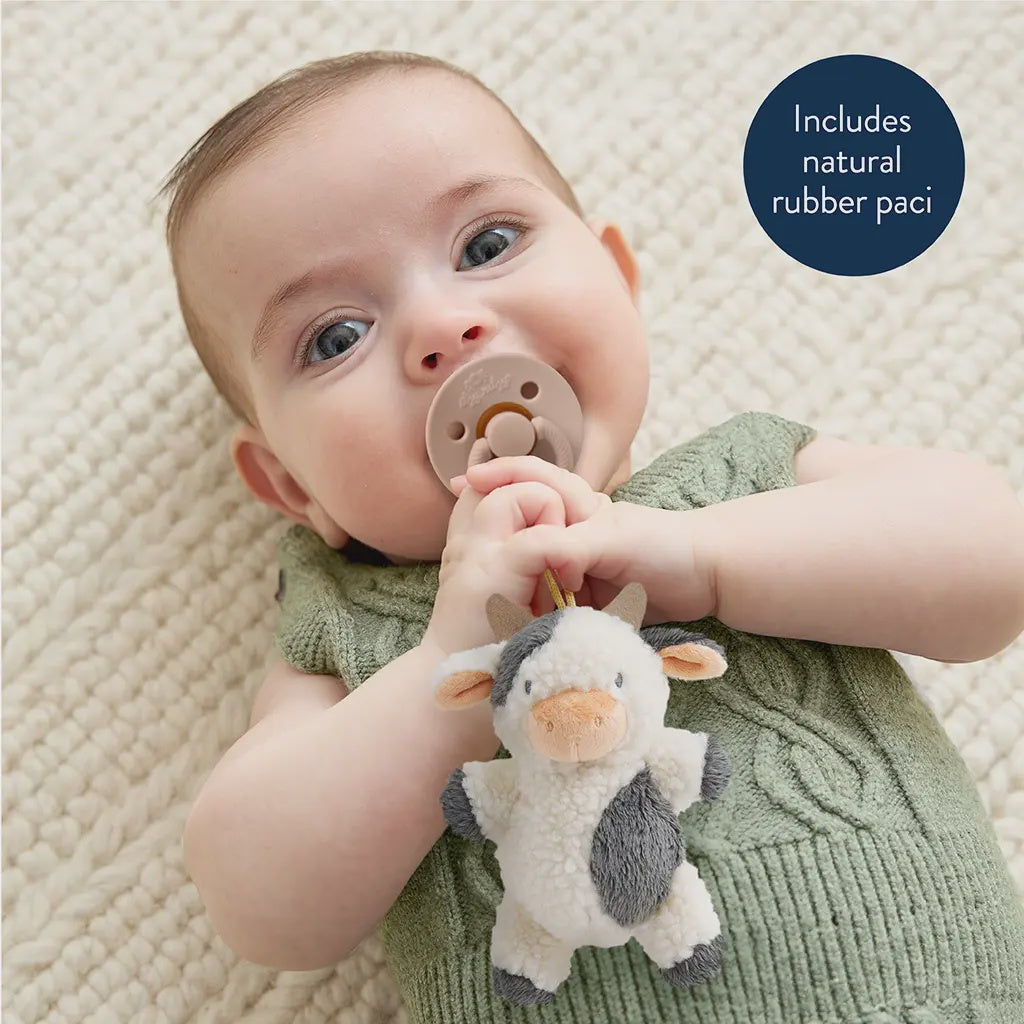 Bitzy Pal Natural Rubber Pacifer & Plush Cow