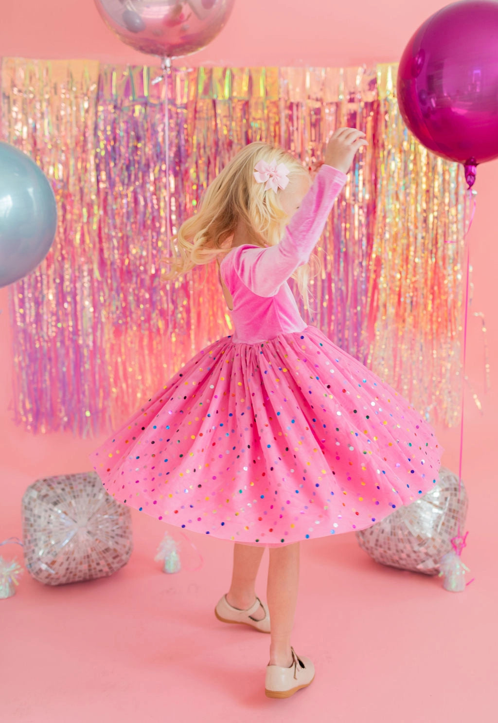Ollie Jay Bubblegum Confetti Girls Luxury Dress