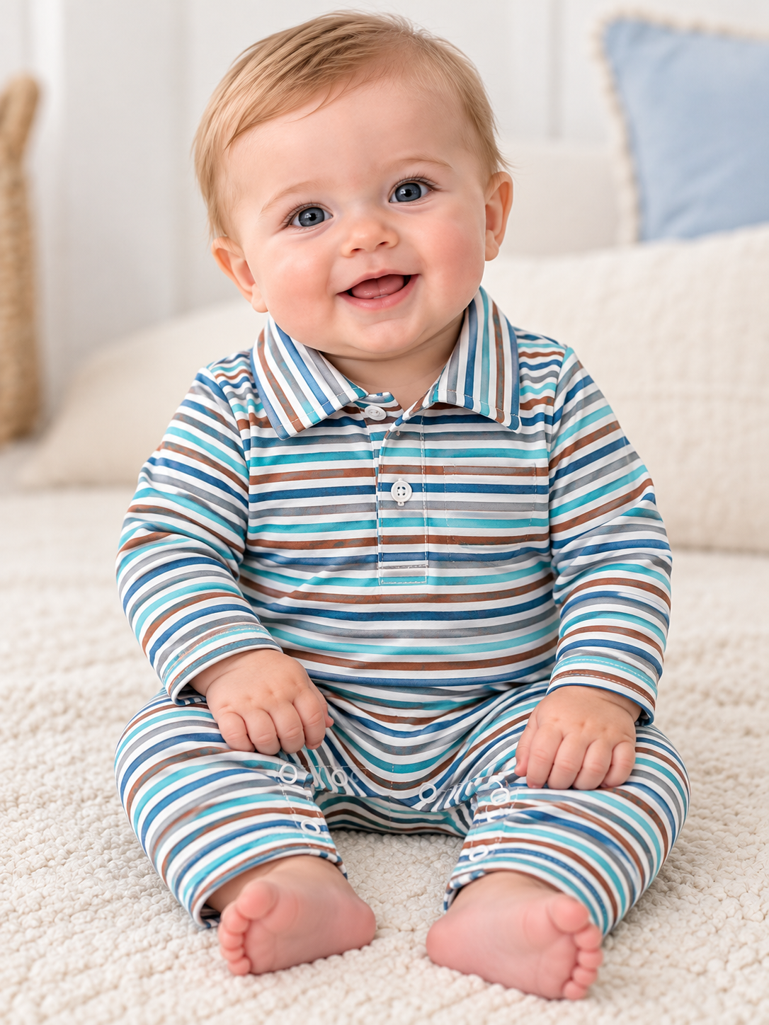 American Fit Multi-Striped Romper