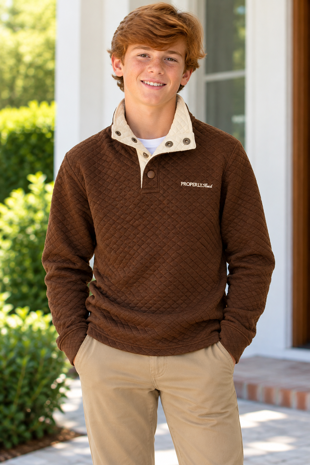 Properly Tied Boys Club Pullover - Brown