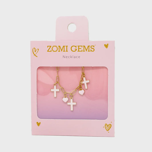 Cross & Heart Charm Necklace