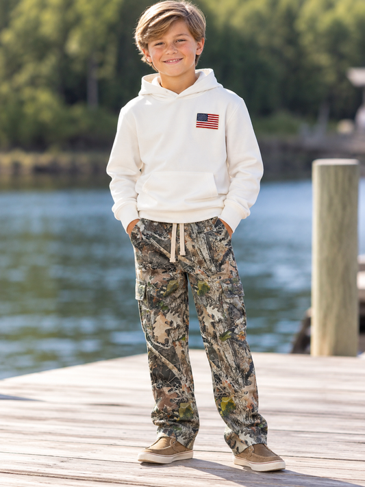 Pedal Pull on Camo Cargo Pants