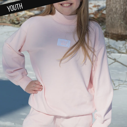 Lulu Mac Youth LS Terry Cloth Top-Lt Pink