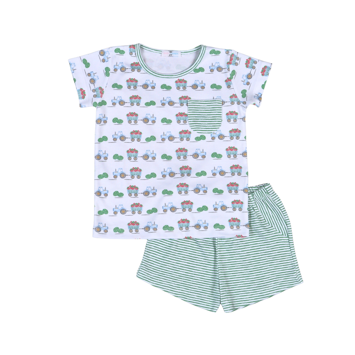 Baby Loren Tractors and Melons Short Set - Boys