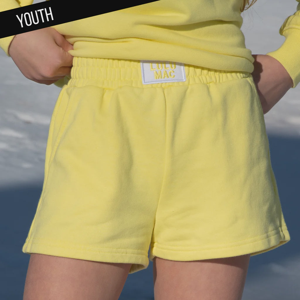 Lulu Mac Youth Terry Cloth Shorts - Yellow