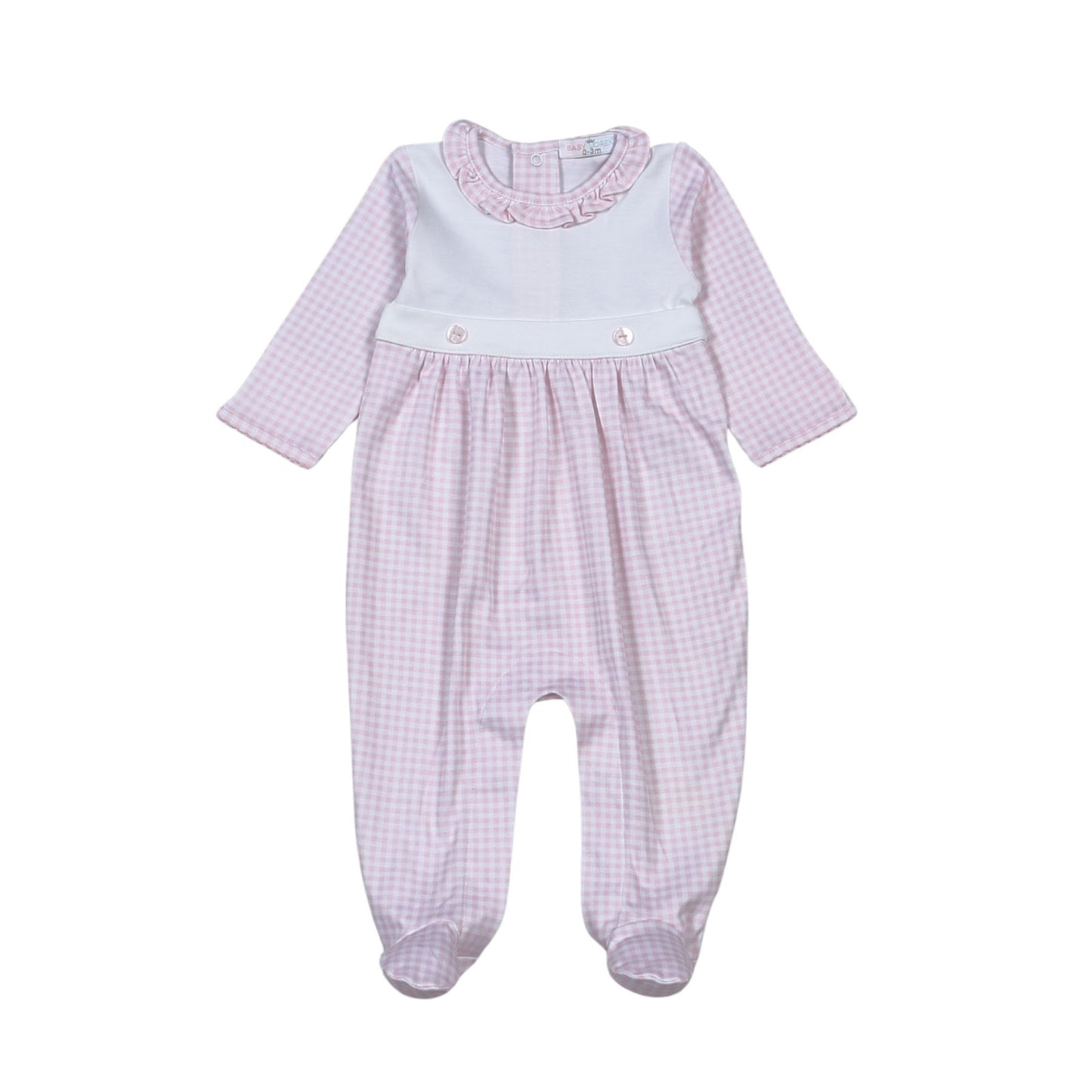Baby Loren Ping Gingham Two Button Footie
