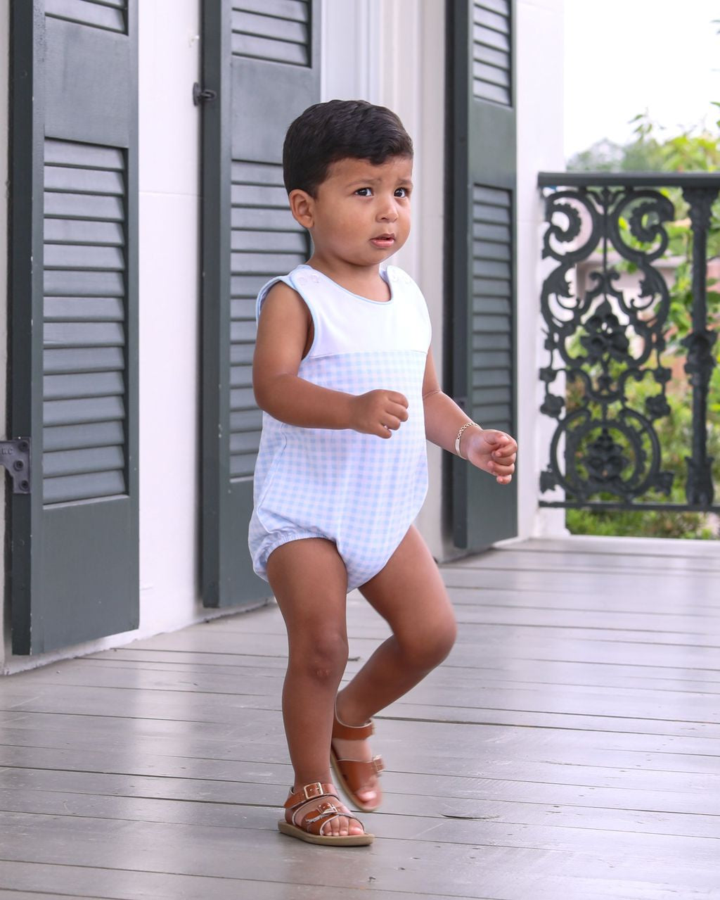 Trotter Street Kids Madden Bubble Lt Blue Gingham