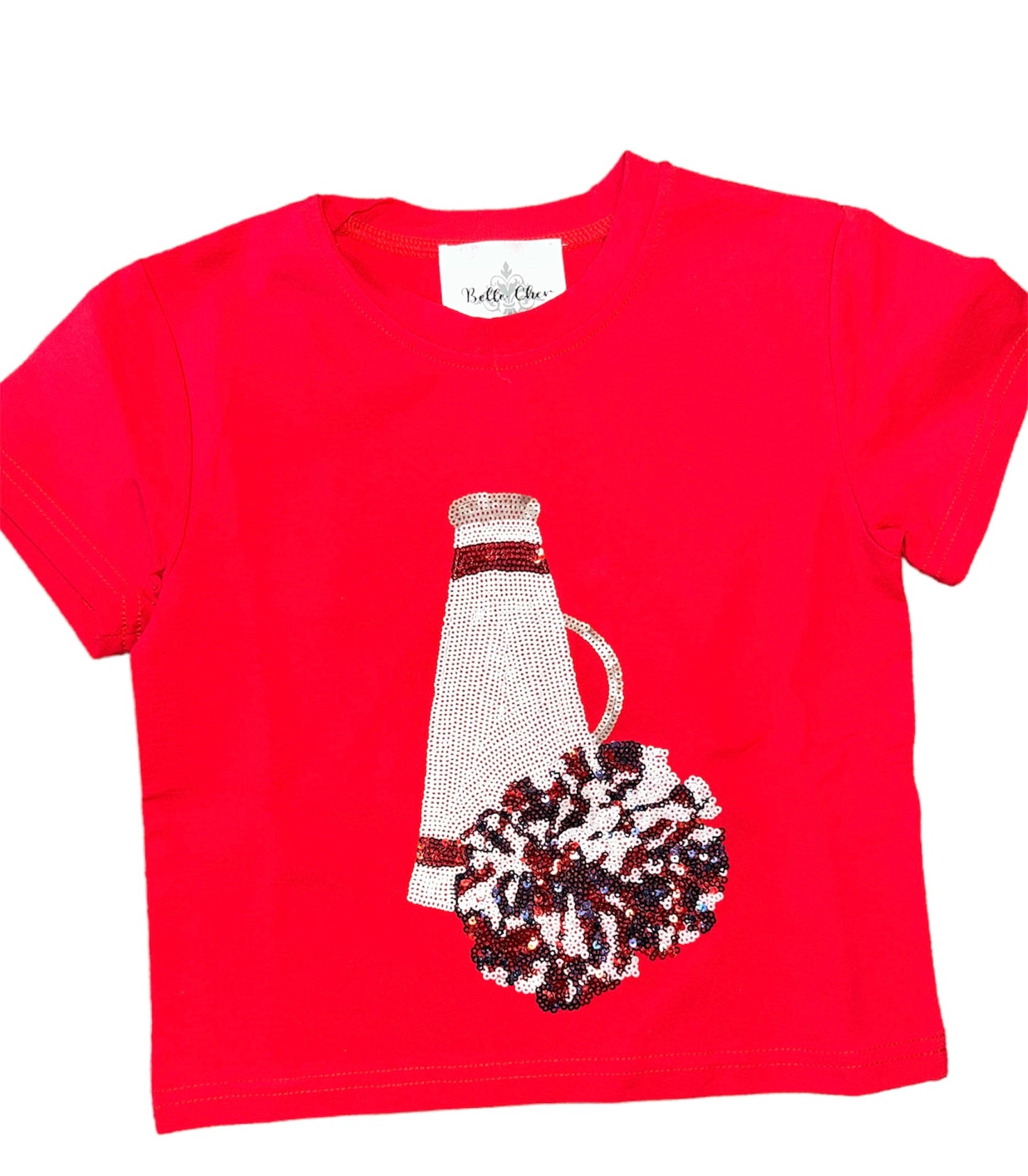 BC Red and Navy Megaphone Sequin Shirt