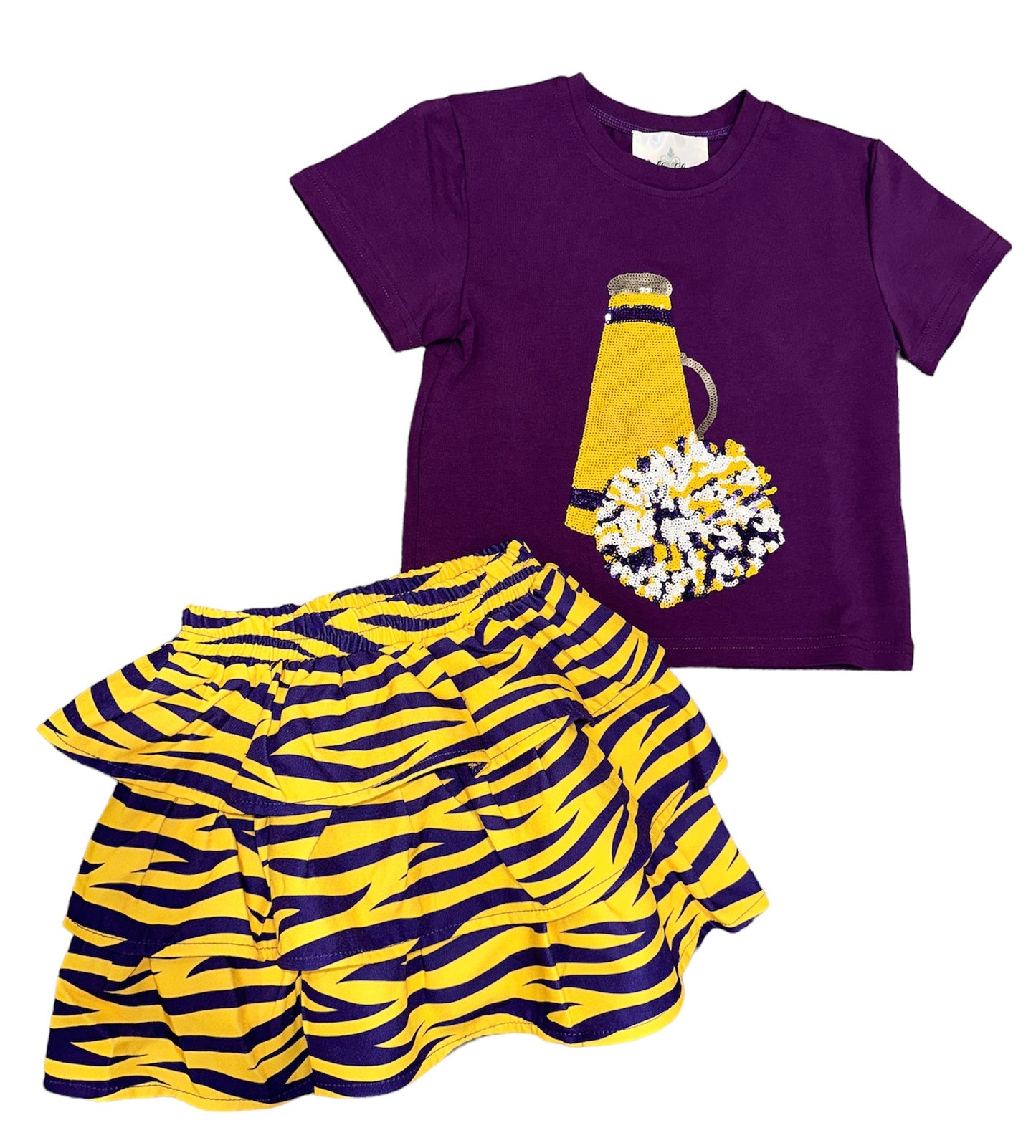 BC Purple and Yellow Megaphone Sequin Shirt