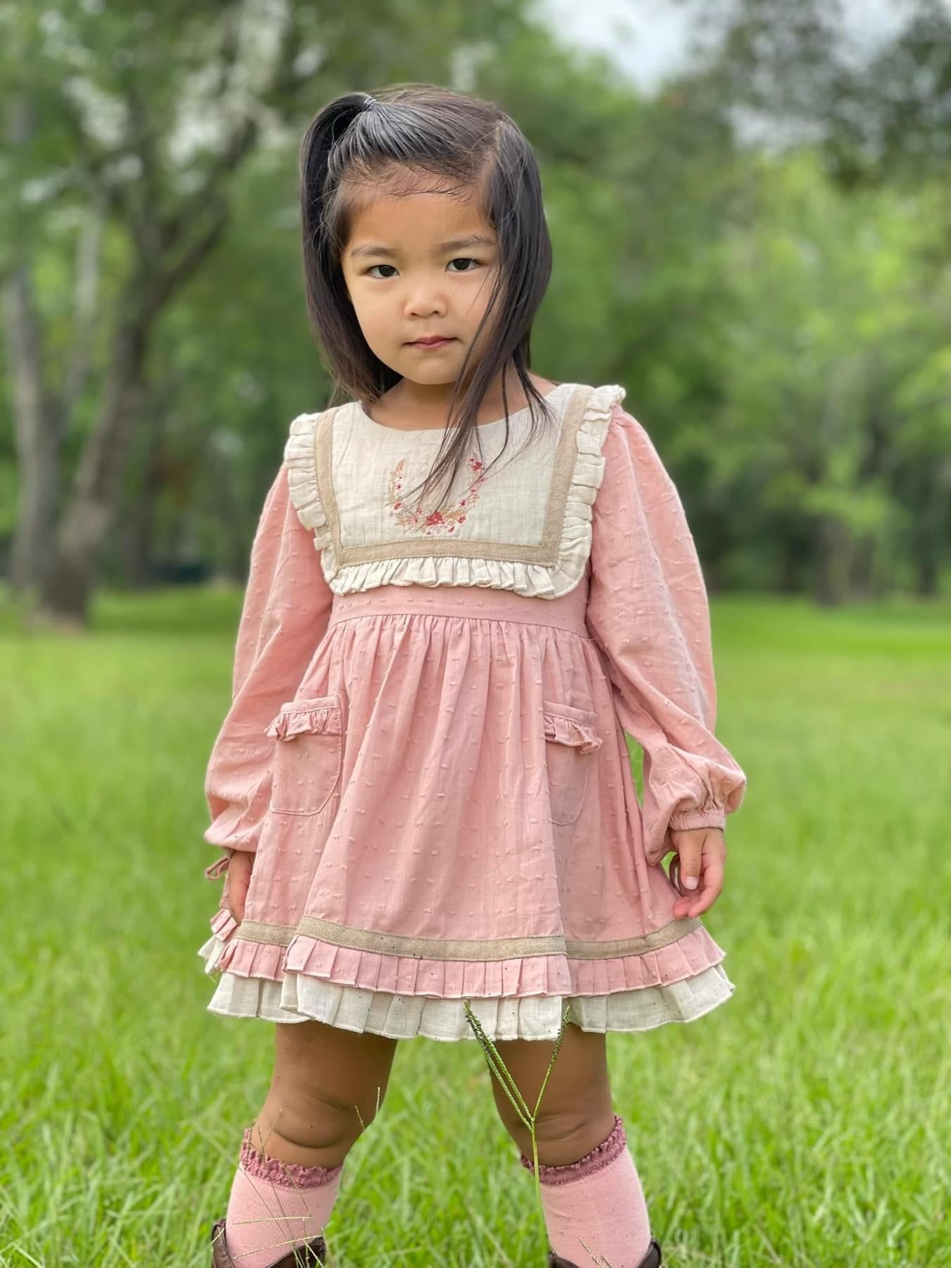 Evie's Closet Blush Swiss Dot Tunic Set