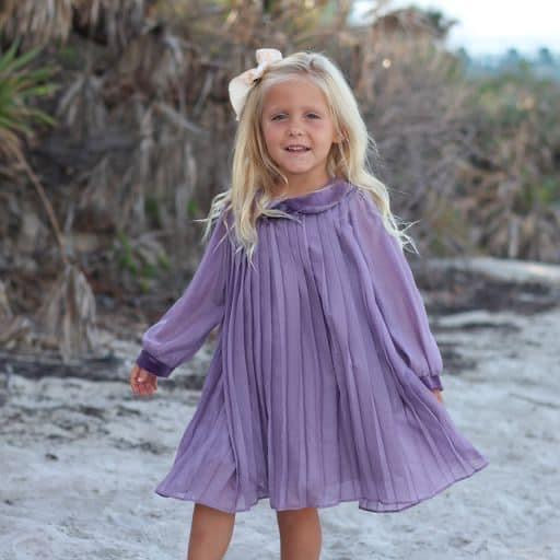 Evie's Closet Royal Purple Pleated Dress