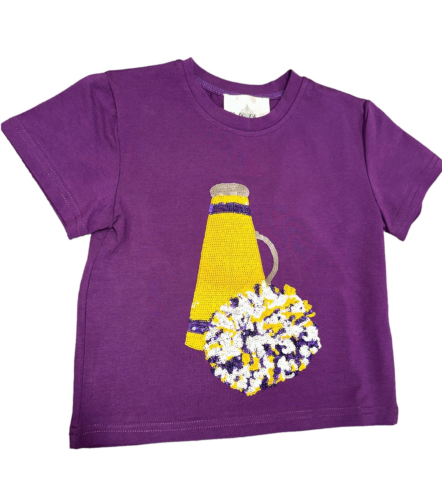 BC Purple and Yellow Megaphone Sequin Shirt