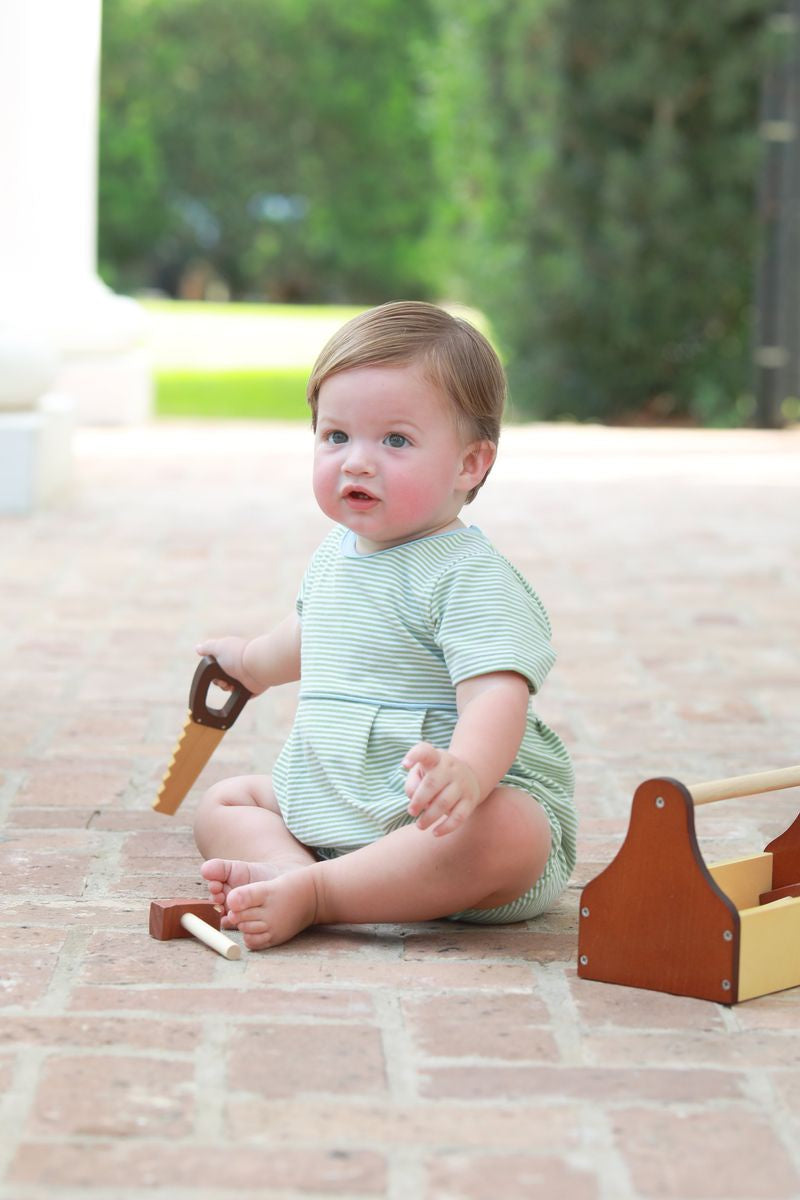 Trotter Street Kids Bentley Bubble Green Stripe/Lt Blue