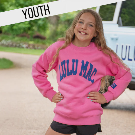 Lulu Mac Youth Puff Sweatshirt - Pink/Royal
