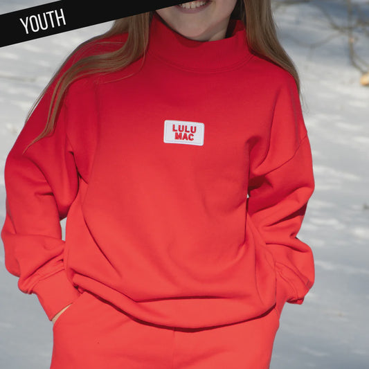 Lulu Mac Youth LS Terry Cloth Top-Red