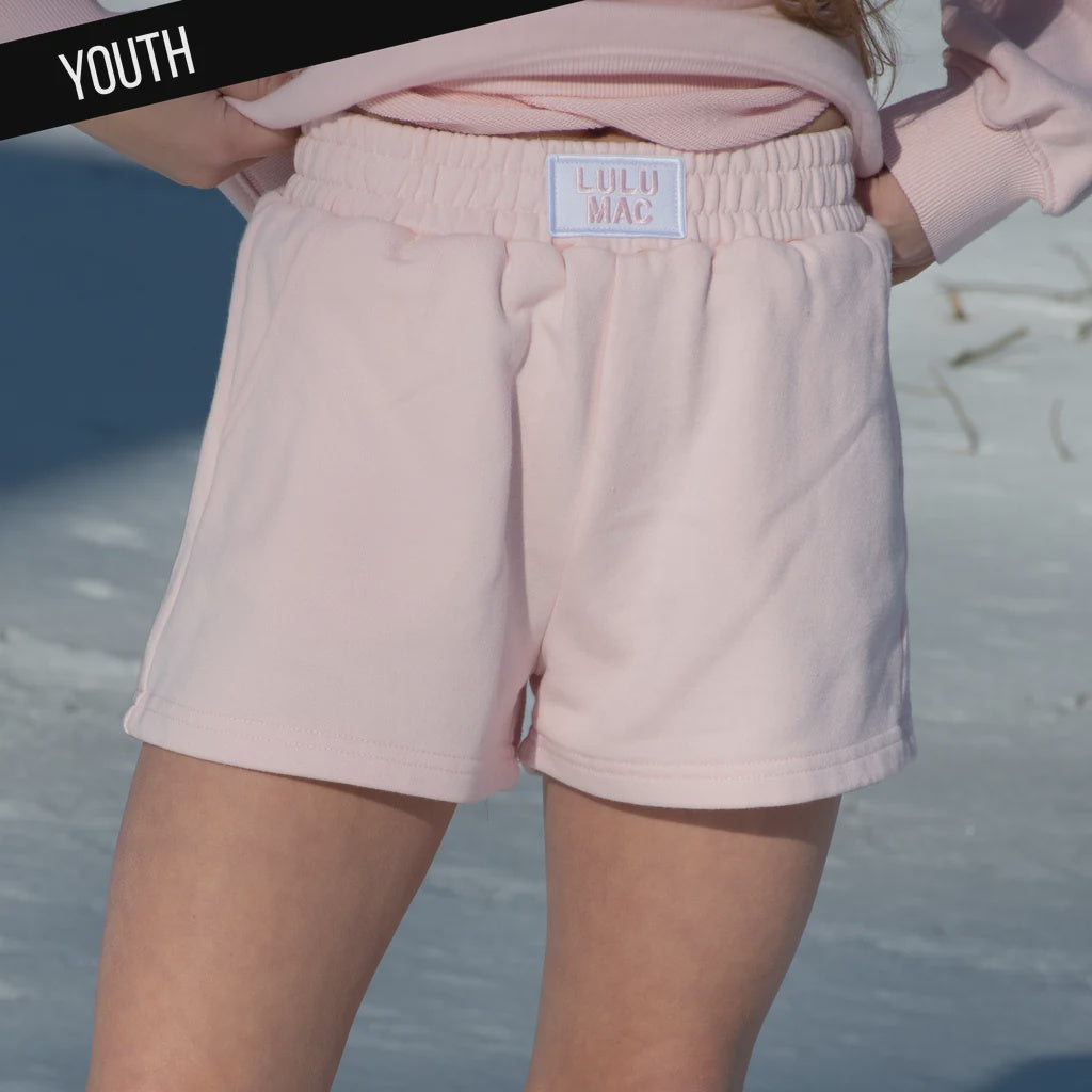 Lulu Mac Youth Terry Cloth Shorts - Lt Pink