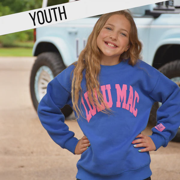 Lulu Mac Youth  Puff Sweatshirt -Royal/Pink