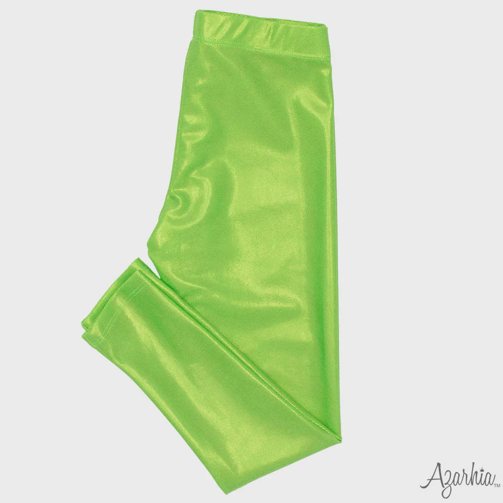 Azarhia Shimmer Leggings - Lime Green