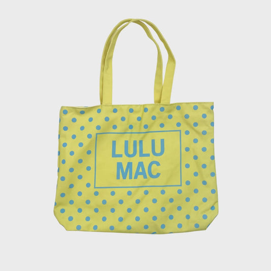 Lulu Mac Canvas Tote - Blue Dot on Yellow