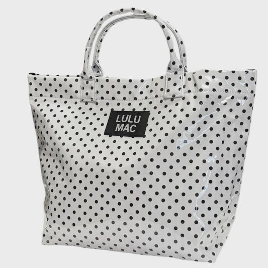 Lulu Mac Tote Bag - White/Black Dot