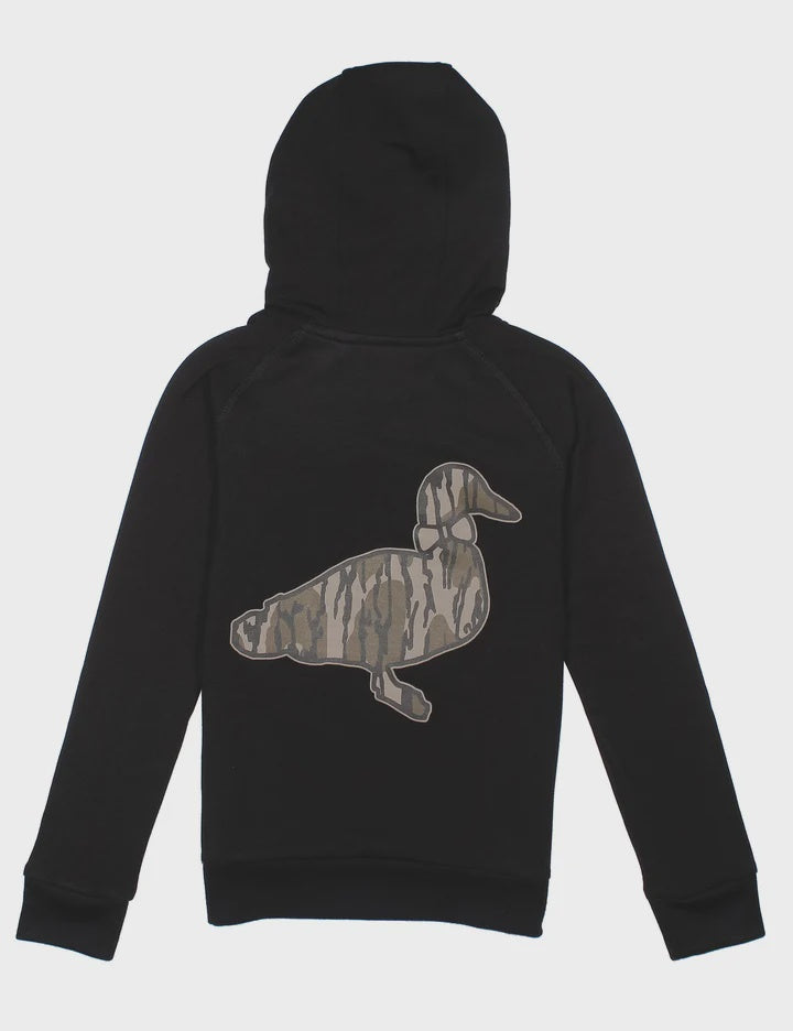 Properly Tied Boys Element Logo Hoodie Mossy Oak Original Bottomland - Black
