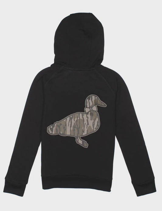 Properly Tied Boys Element Logo Hoodie Mossy Oak Original Bottomland - Black