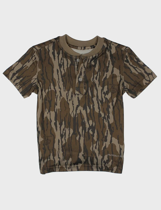 Properly Tied Ravine Henley SS Mossy Oak Original Bottomland