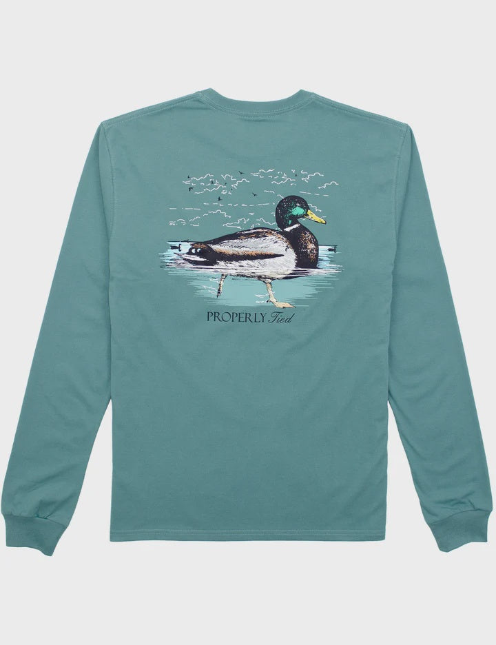 Properly Tied Swimming Mallard LS - Marine Mist