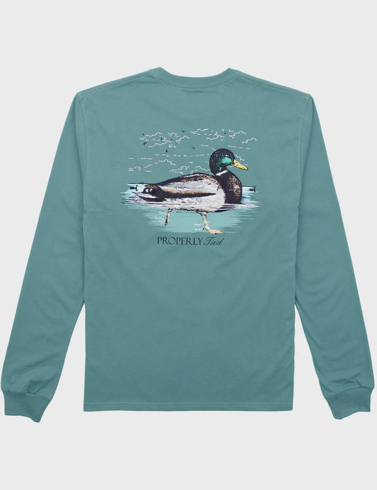 Properly Tied Swimming Mallard LS - Marine Mist