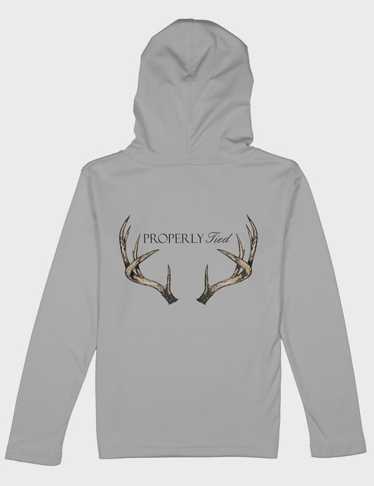 Properly Tied Performance Hoodie Vintage Antler Ice Grey