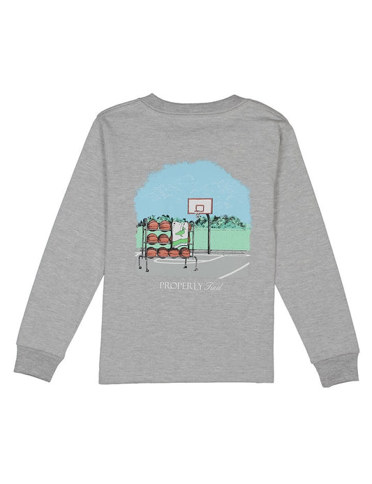 Properly Tied Basketball LS - Light Heather Grey