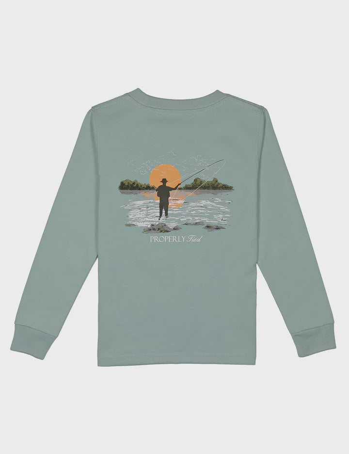 Properly Tied Boys Fly Fishing LS - Marine Mist