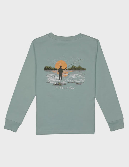 Properly Tied Boys Fly Fishing LS - Marine Mist