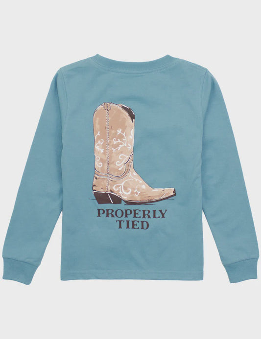 PT Girls Cowgirl Boot LS Costal Sky