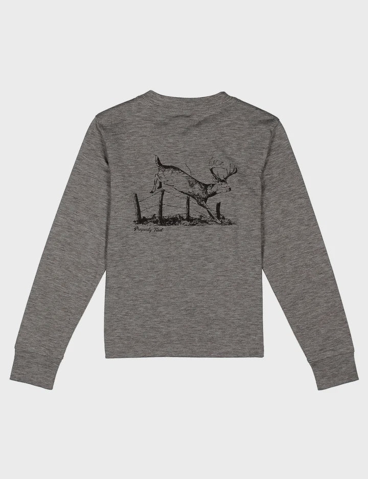 Properly Tied Portland Pocket Tee LS Jumping Buck - Gravel