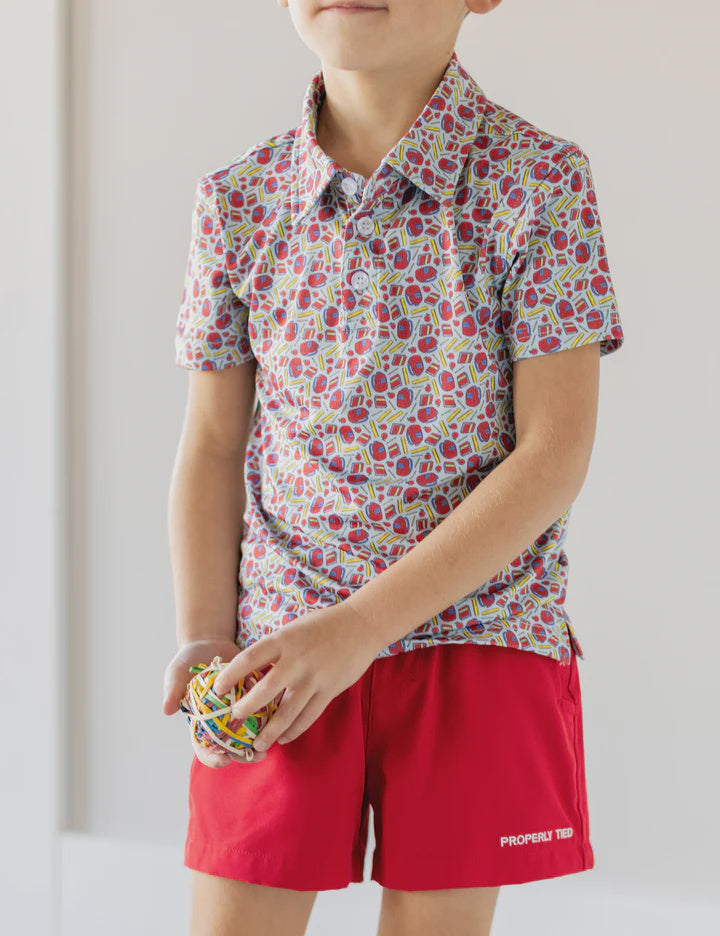 Properly Tied Boys Pintail Short - Red