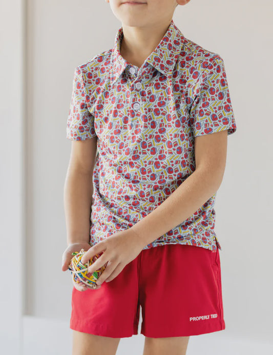 Properly Tied Boys Pintail Short - Red