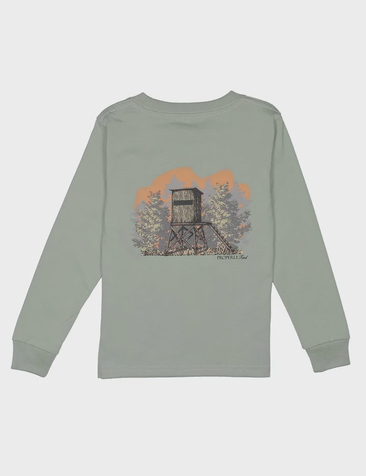 Properly Tied Mossy Oak Deer Stand LS Tee - Sage