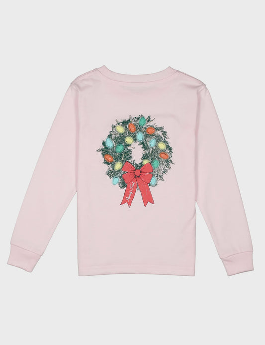Properly Tied Girls Wreath LS Tee - Rose